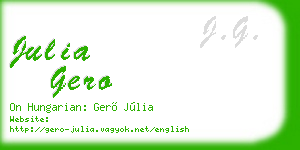 julia gero business card